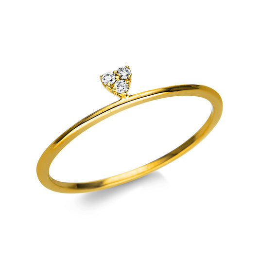 Ring 14 kt GG, 3 Brill. 0,04 ct, TW-si