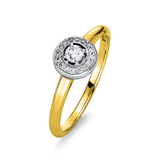 Ring 18 kt GG+WG, 17 Brill. 0,17 ct, TW-si