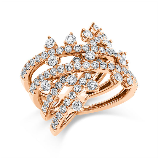 Ring 18 kt RG, 89 Brill. 2,10 ct, TW-vsi