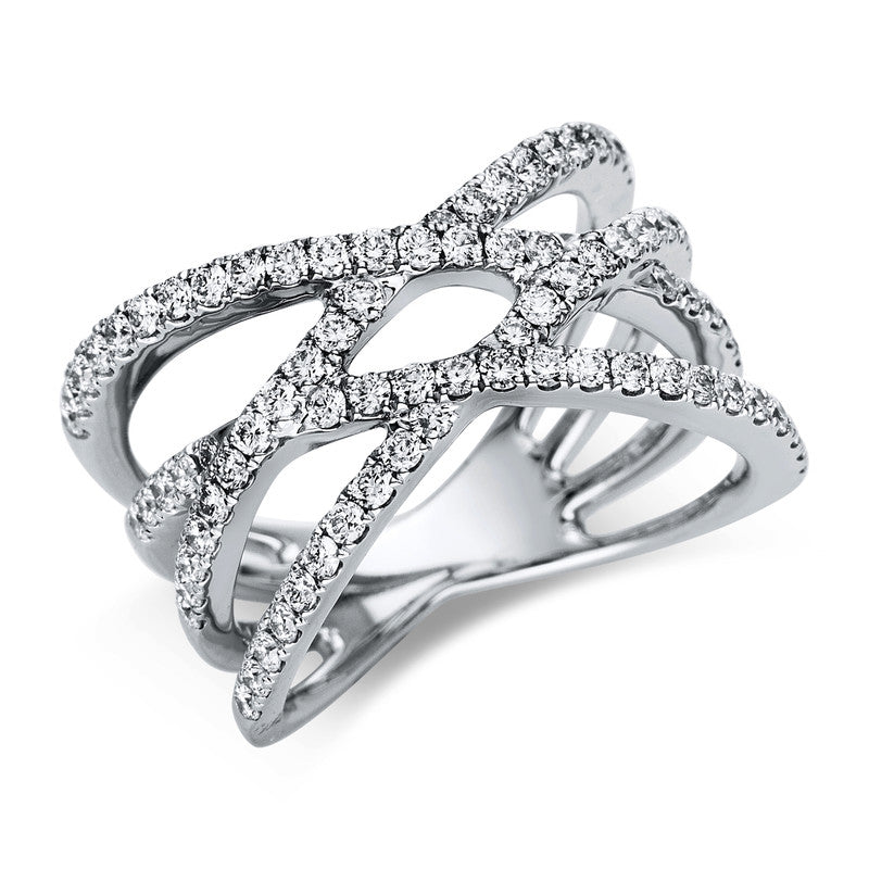 Ring 18 kt WG, 84 Brill. 1,00 ct, TW-vsi