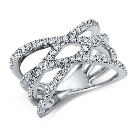 Ring 18 kt WG, 84 Brill. 1,00 ct, TW-vsi