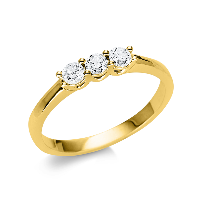 Ring 18 kt GG, 3 Brill. 0,31 ct, TW-si