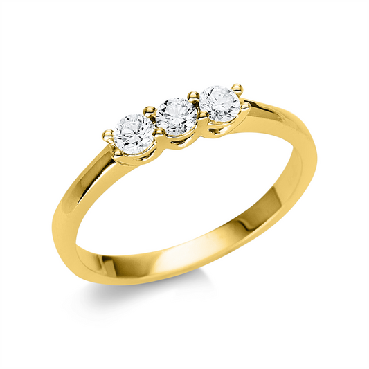 Ring 18 kt GG, 3 Brill. 0,31 ct, TW-si