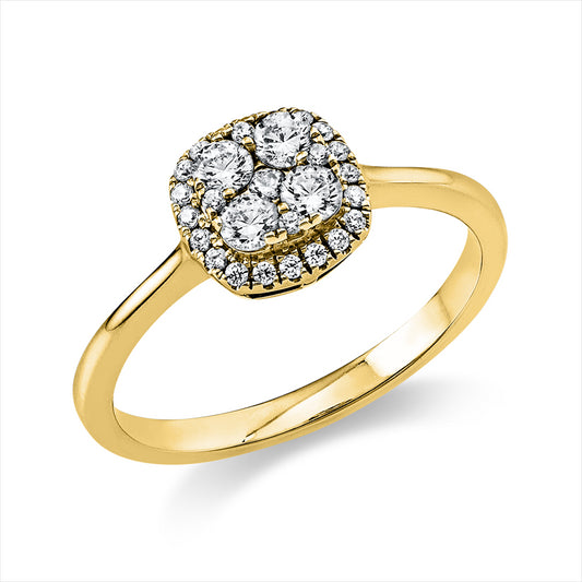 Ring 14 kt GG, 29 Brill. 0,42 ct, TW-si