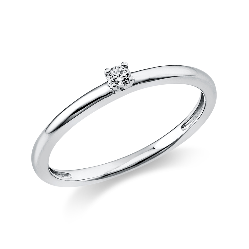 Ring 14 kt WG, 1 Brill. 0,05 ct, TW-si