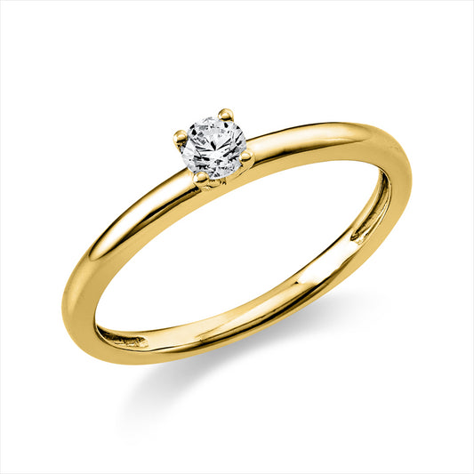 Ring 14 kt GG, 1 Brill. 0,15 ct, TW-si