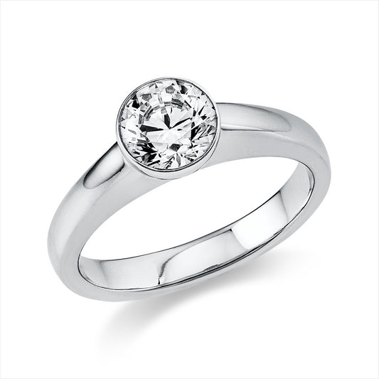 Ring 18 kt WG, GIA7398894300, 1 Brill. 1,00 ct, F-si