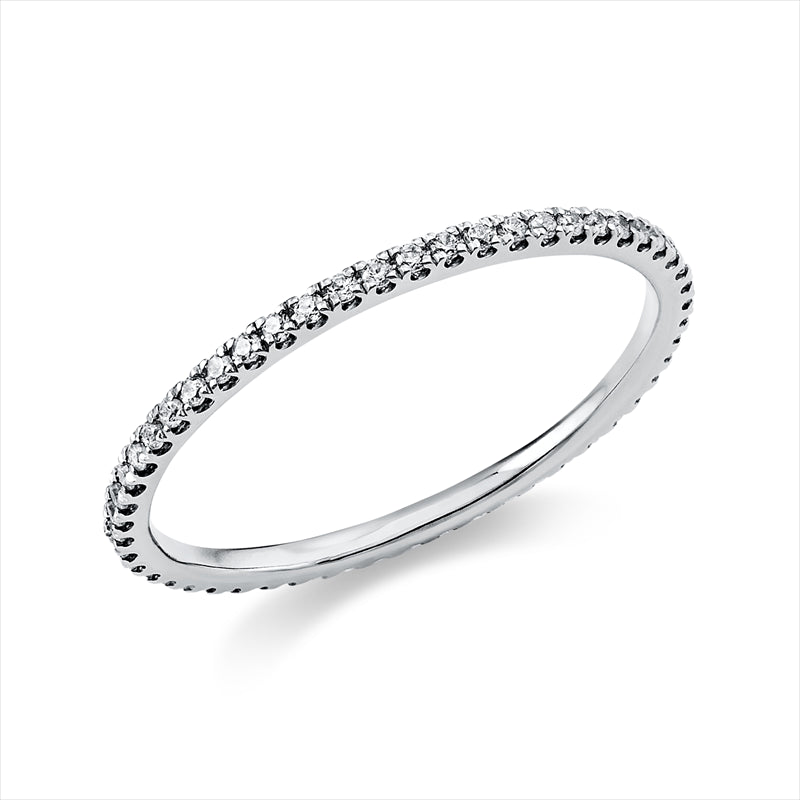 Ring 14 kt WG, 51 Brill. 0,20 ct, TW-si