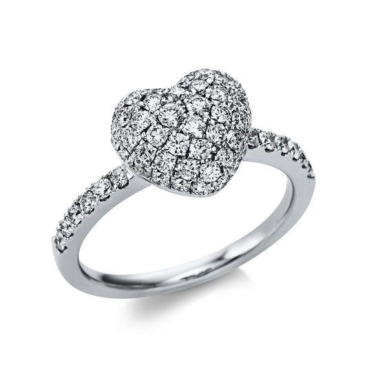 Ring 18 kt WG, 60 Brill. 0,92 ct, TW-vsi/si