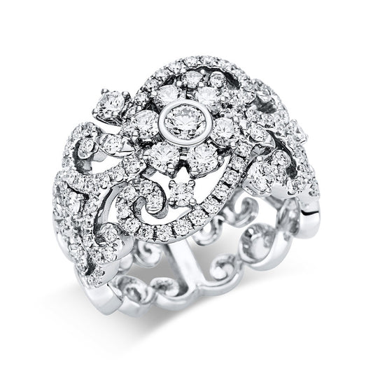 Ring 18 kt WG, 121 Brill. 1,67 ct, TW-vsi