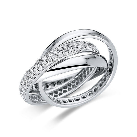 Ring 18 kt WG, 94 Brill. 0,89 ct, TW-vsi