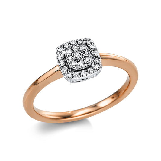 Ring 18 kt RG+WG, 25 Brill. 0,15 ct, TW-si