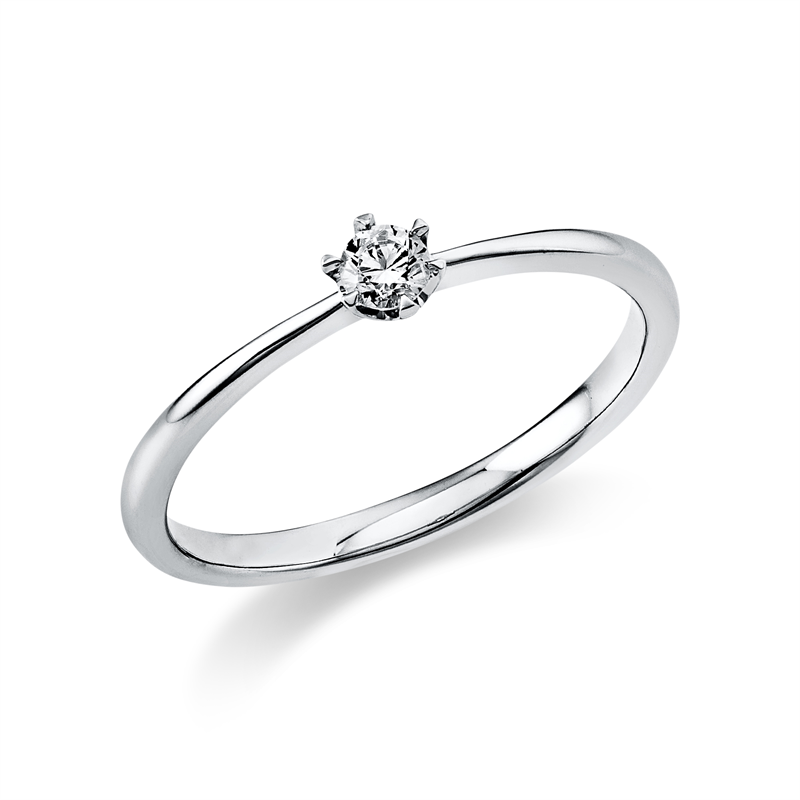 Ring 14 kt WG, 1 Brill. 0,10 ct, D-if