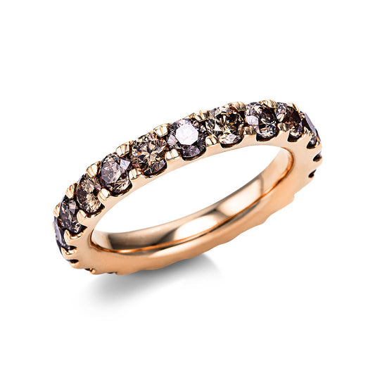 Ring 18 kt RG, 21 Brill. 3,06 ct, braun