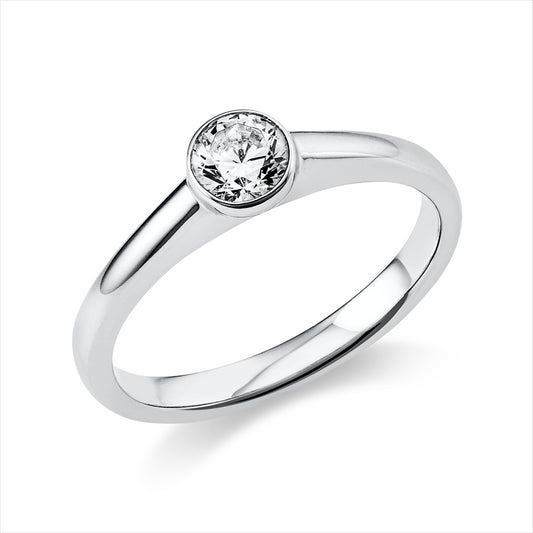 Ring 18 kt WG, GIA7382642443, 1 Brill. 0,40 ct, E-si