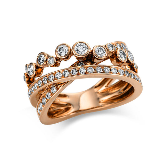 Ring 18 kt RG, 48 Brill. 0,85 ct, TW-vsi
