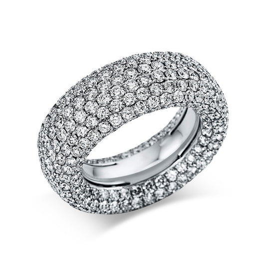 Ring 18 kt WG, 386 Brill. 7,92 ct, TW-vsi/si