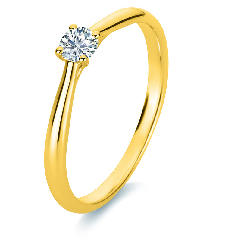 Ring 18 kt GG, 1 Brill. 0,20 ct, TW-vsi