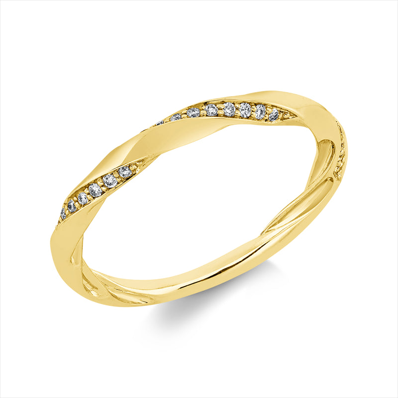Ring 14 kt GG, 27 Brill. 0,08 ct, TW-si