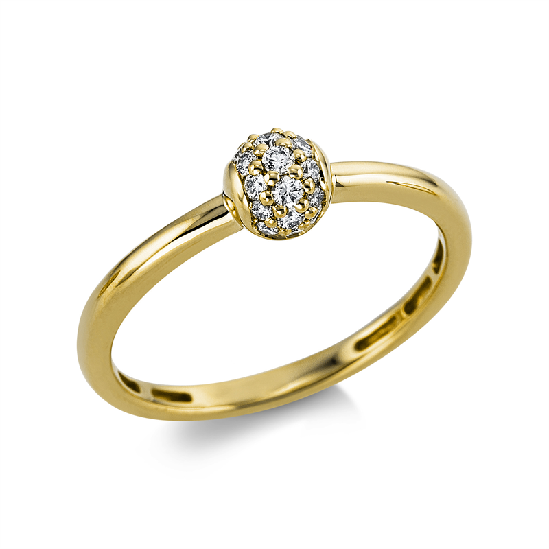 Ring 18 kt GG, 19 Brill. 0,18 ct, TW-si