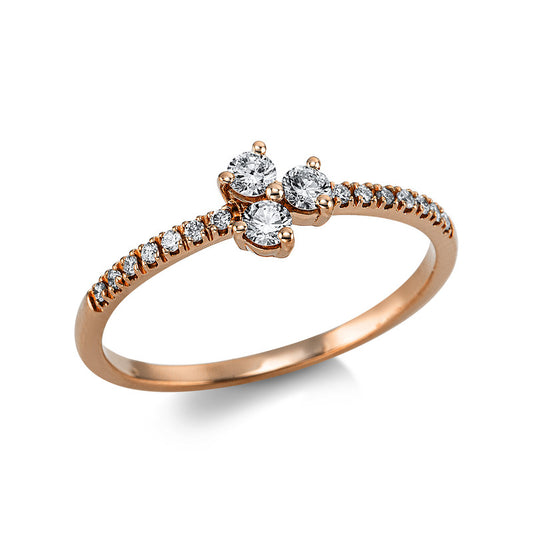 Ring 18 kt RG, 17 Brill. 0,24 ct, TW-vsi/si
