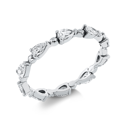 Ring 18 kt WG, 10 Tropfen 1,00 ct, F-si