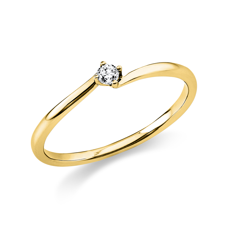 Ring 14 kt GG, 1 Brill. 0,05 ct, D-if