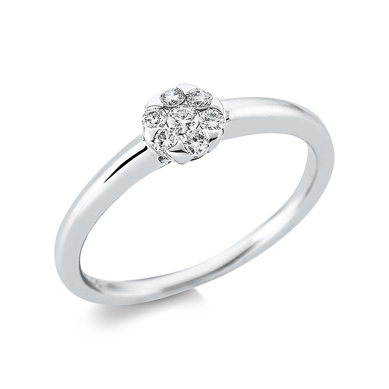 Ring 18 kt WG, 7 Brill. 0,16 ct, TW-si