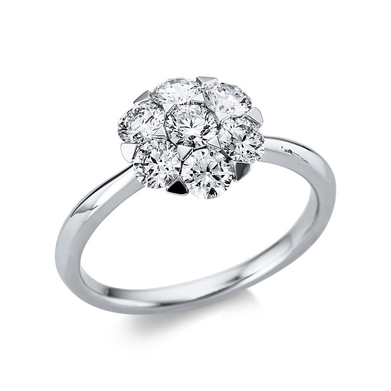 Ring 18 kt WG, 7 Brill. 1,02 ct, TW-si