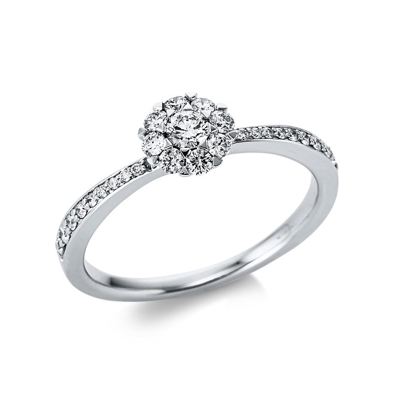 Ring 18 kt WG, 27 Brill. 0,42 ct, TW-si