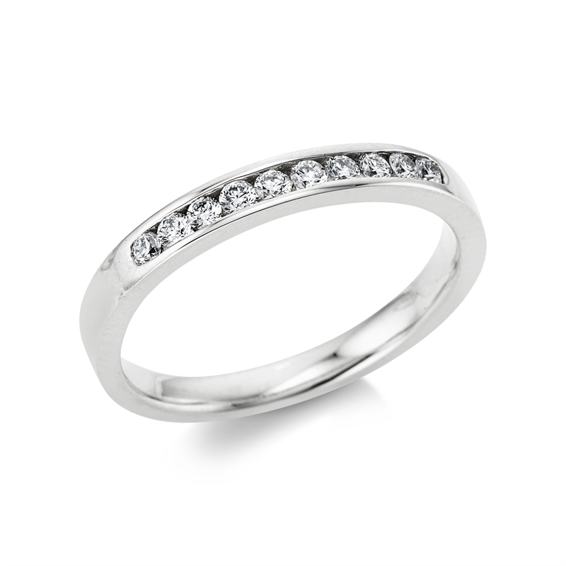 Ring 18 kt WG, 10 Brill. 0,21 ct, TW-si