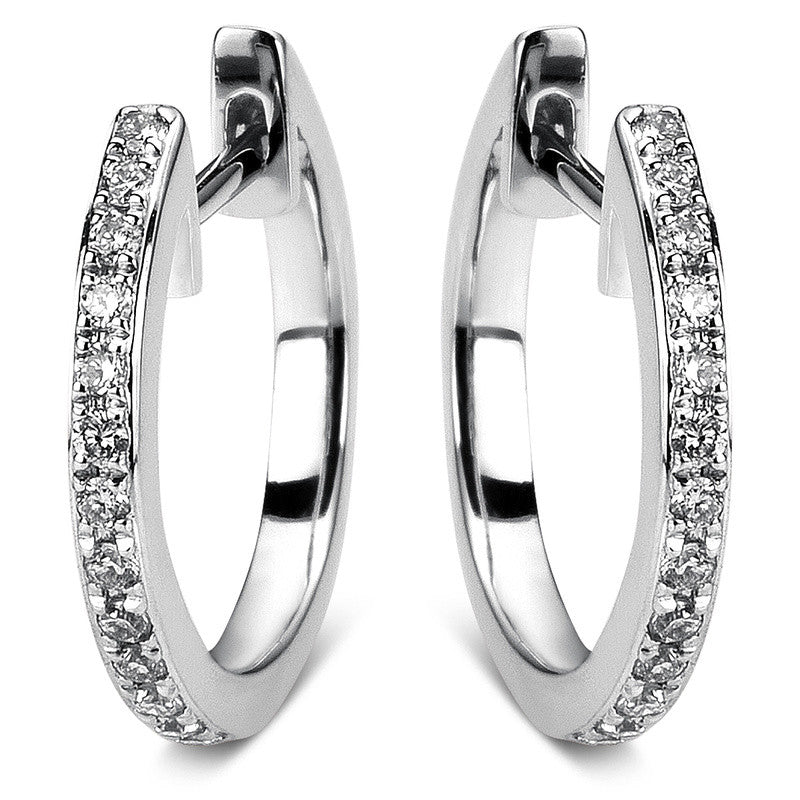 Creolen 18 kt WG, 26 Brill. 0,20 ct, TW-si