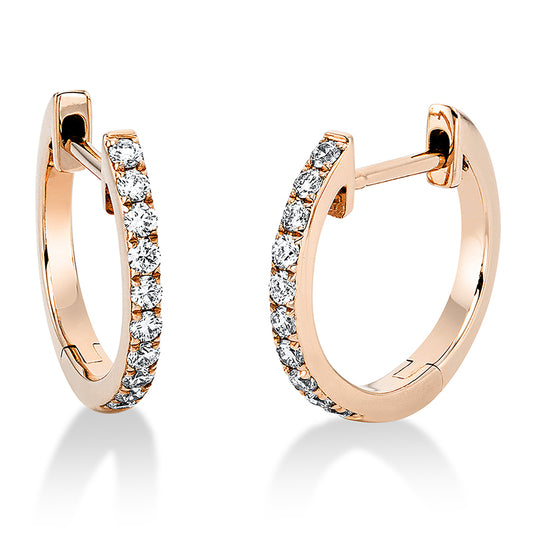 Creolen 18 kt RG, 20 Brill. 0,21 ct, TW-si