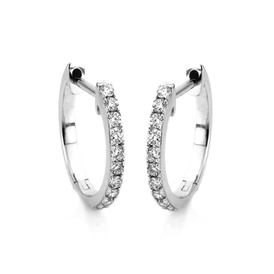 Creolen 18 kt WG, 20 Brill. 0,22 ct, TW-si