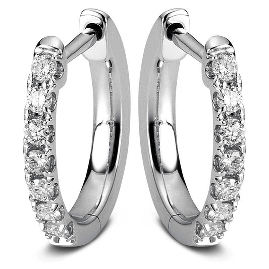 Creolen 14 kt WG, 14 Brill. 0,21 ct, TW-si