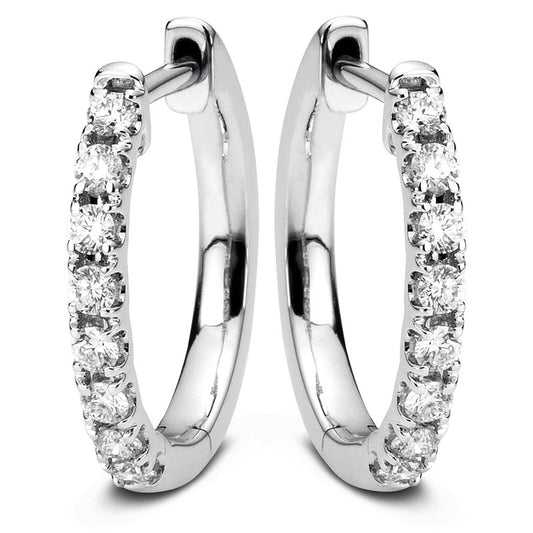 Creolen 14 kt WG, 16 Brill. 0,35 ct, TW-si