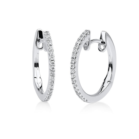 Creolen 18 kt WG, 36 Brill. 0,18 ct, TW-si