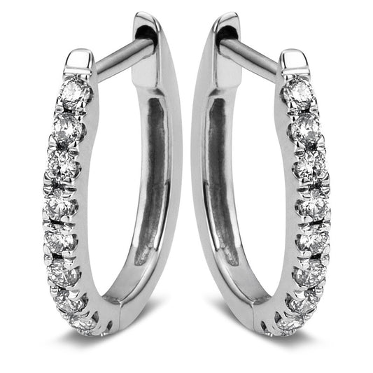 Creolen 18 kt WG, 18 Brill. 0,21 ct, TW-si