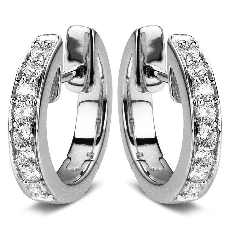 Creolen 18 kt WG, 16 Brill. 0,25 ct, TW-si