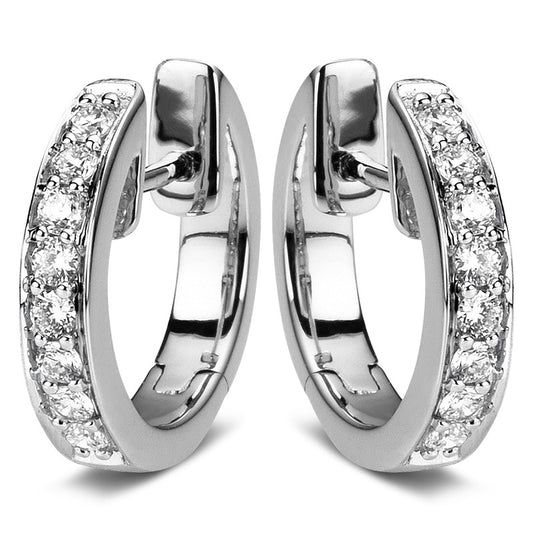Creolen 18 kt WG, 16 Brill. 0,25 ct, TW-si