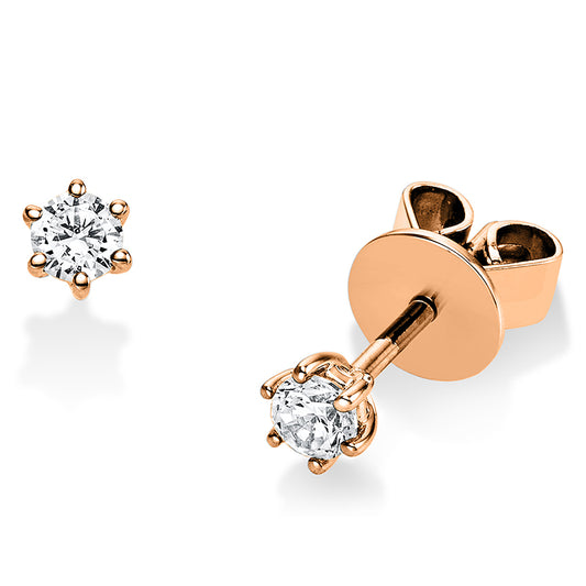 Ohrstecker 14 kt RG, 2 Brill. 0,25 ct, TW-si
