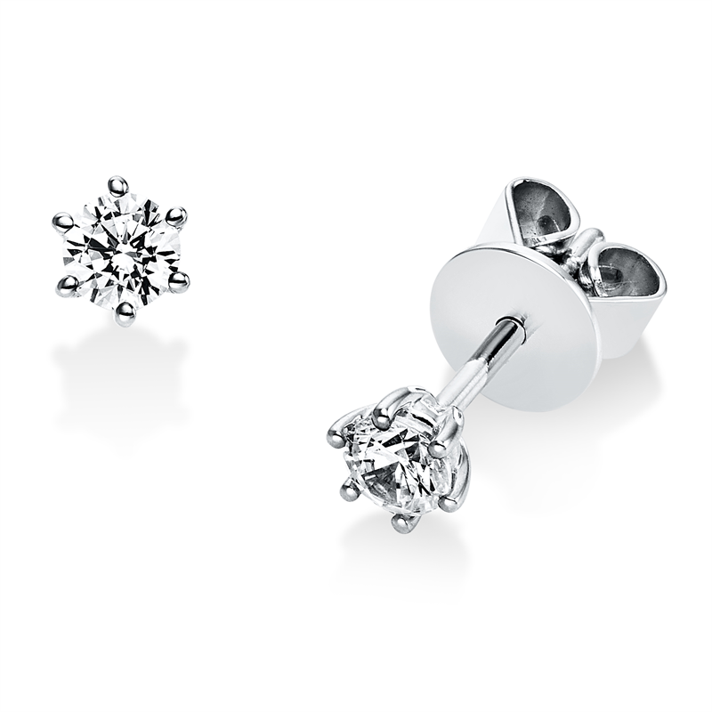 Ohrstecker 18 kt WG, 2 Brill. 0,30 ct, TW-si