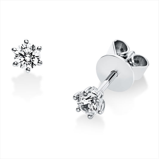 Ohrstecker 14 kt WG, 2 Brill. 0,30 ct, TW-si