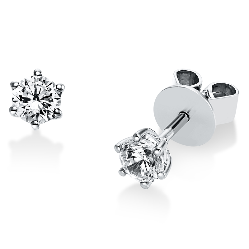 Ohrstecker 14 kt WG, 2 Brill. 0,40 ct, TW-si