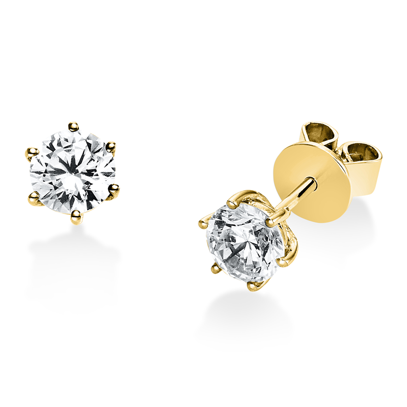 Ohrstecker 18 kt GG, GIA6555700252 + GIA6552697225, 2 Brill. 1,00 ct, TW-si
