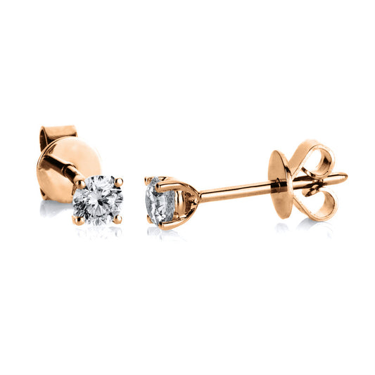 Ohrstecker 14 kt RG, 2 Brill. 0,24 ct, TW-si