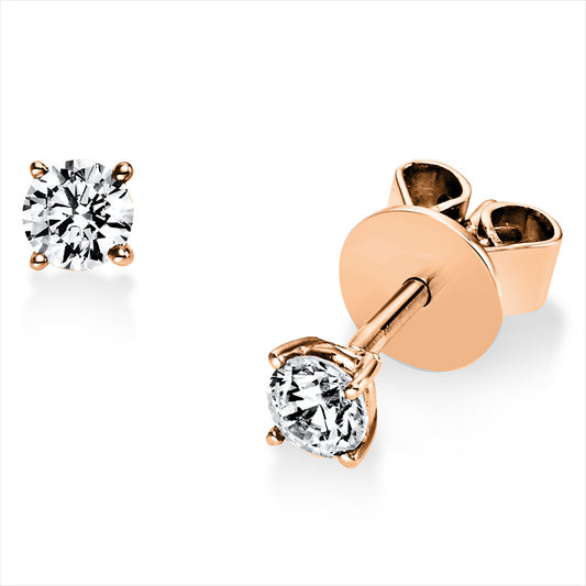 Ohrstecker 14 kt RG, 2 Brill. 0,30 ct, TW-si