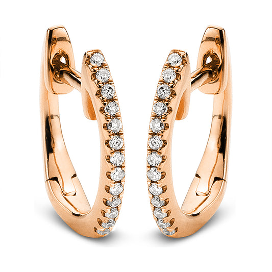 Creolen 18 kt RG, 26 Brill. 0,07 ct, TW-si