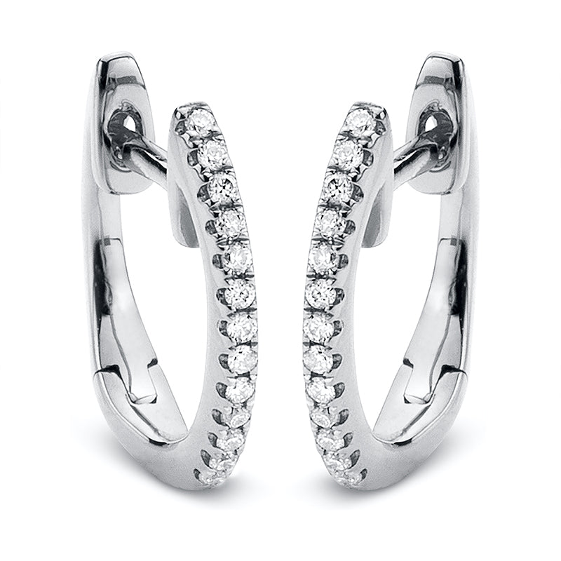 Creolen 18 kt WG, 26 Brill. 0,06 ct, TW-si