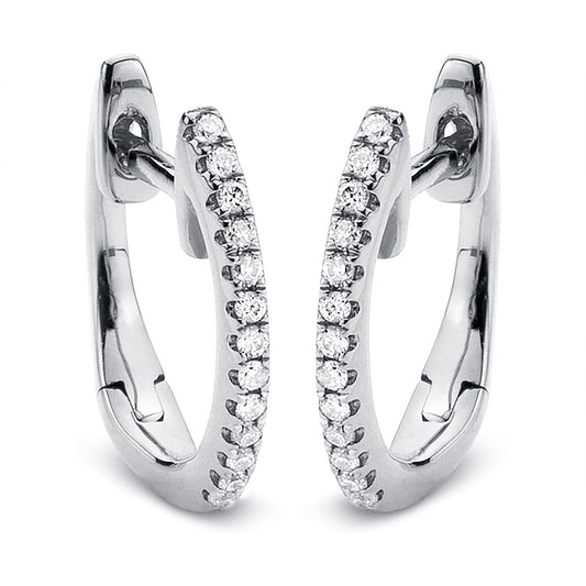 Creolen 18 kt WG, 26 Brill. 0,06 ct, TW-si